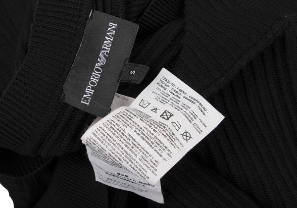 EMPORIO ARMANI Eagle Jacquard Border Sweater Black Size S
