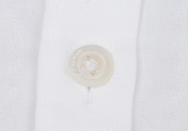 EMPORIO ARMANI Cotton Stripe Band Collar Shirt White Size S