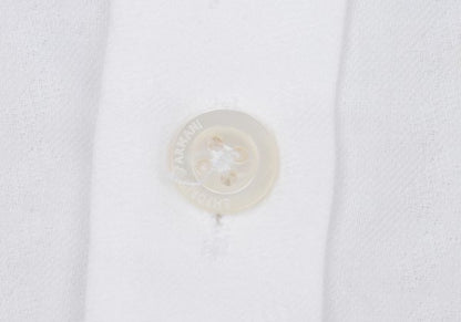 EMPORIO ARMANI Cotton Stripe Band Collar Shirt White Size S