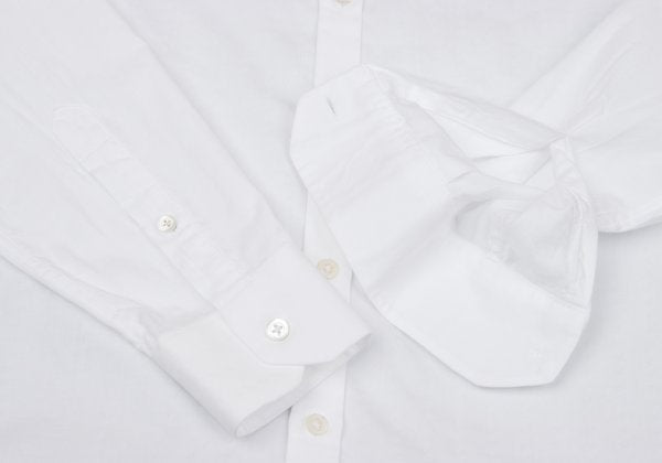 EMPORIO ARMANI Cotton Stripe Band Collar Shirt White Size S