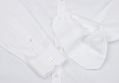 EMPORIO ARMANI Cotton Stripe Band Collar Shirt White Size S