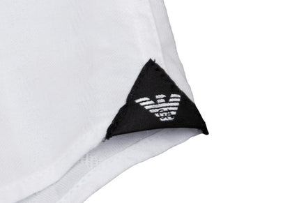 EMPORIO ARMANI Cotton Stripe Band Collar Shirt White Size S