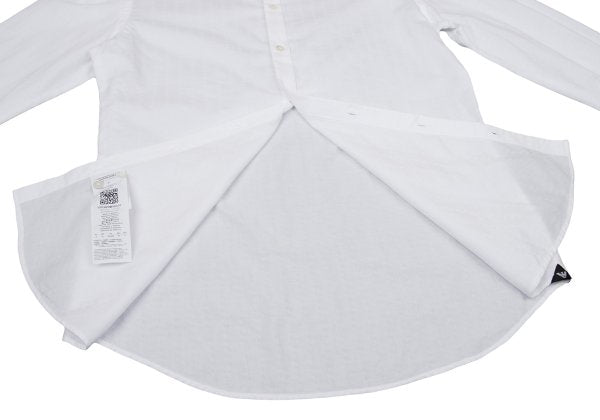 EMPORIO ARMANI Cotton Stripe Band Collar Shirt White Size S