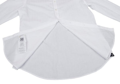 EMPORIO ARMANI Cotton Stripe Band Collar Shirt White Size S