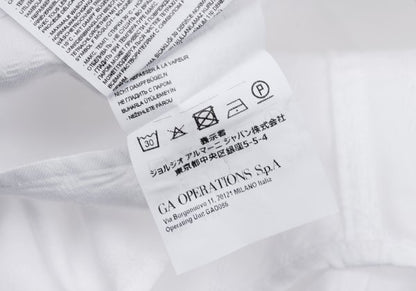 EMPORIO ARMANI Cotton Stripe Band Collar Shirt White Size S