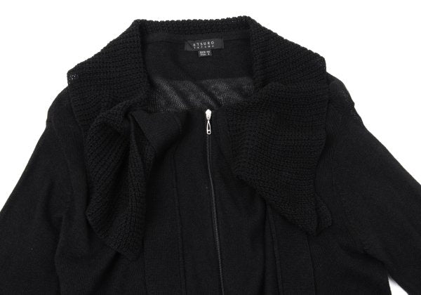 ATSURO TAYAMA Linen Cotton Double Zip Knit Sweater Size 36