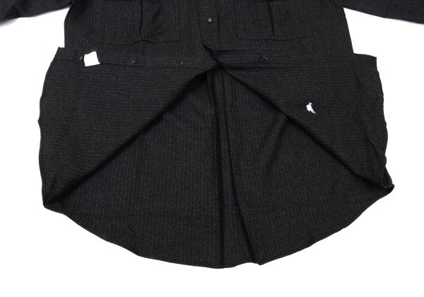 ETRO Wool Stripe Flap Pocket Shirt Charcoal Size 39