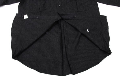 ETRO Wool Stripe Flap Pocket Shirt Charcoal Size 39