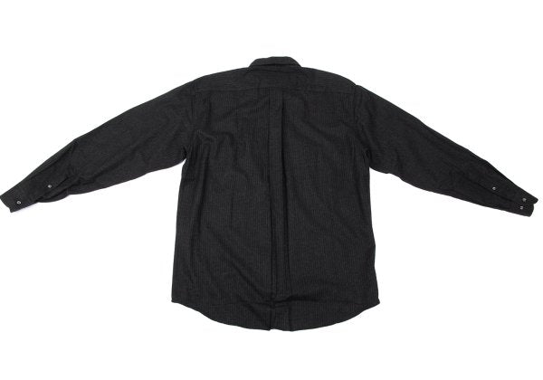 ETRO Wool Stripe Flap Pocket Shirt Charcoal Size 39