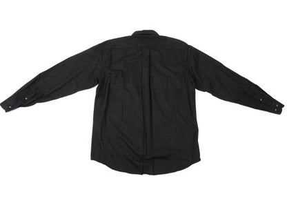 ETRO Wool Stripe Flap Pocket Shirt Charcoal Size 39