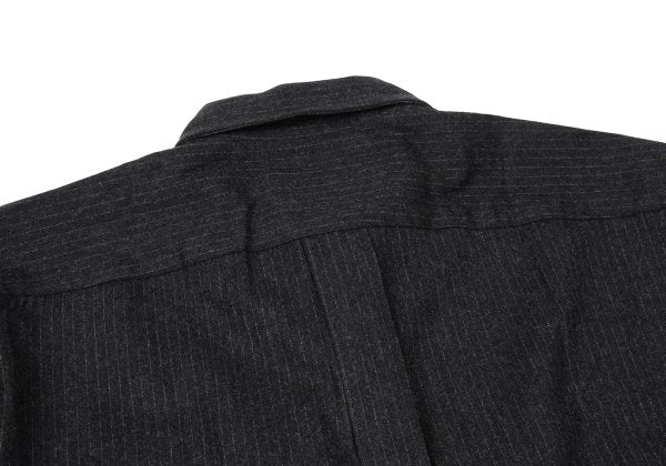 ETRO Wool Stripe Flap Pocket Shirt Charcoal Size 39