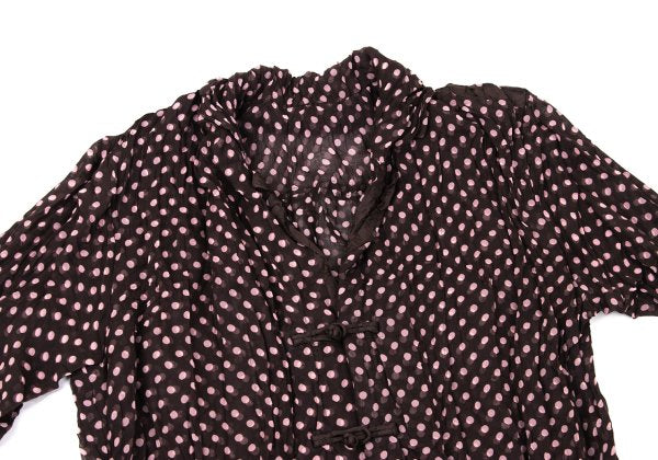 ISSEY MIYAKE FETE Wrinkle Pleat Dot China Blouse Pink Size 2