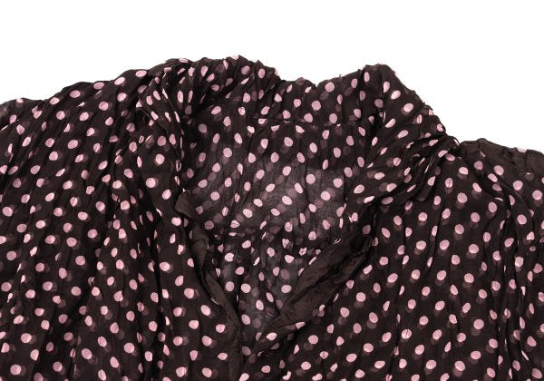 ISSEY MIYAKE FETE Wrinkle Pleat Dot China Blouse Pink Size 2