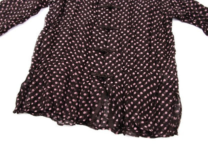 ISSEY MIYAKE FETE Wrinkle Pleat Dot China Blouse Pink Size 2