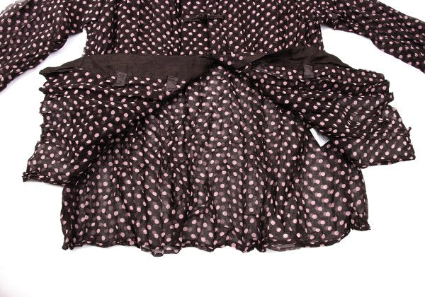 ISSEY MIYAKE FETE Wrinkle Pleat Dot China Blouse Pink Size 2
