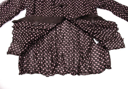 ISSEY MIYAKE FETE Wrinkle Pleat Dot China Blouse Pink Size 2