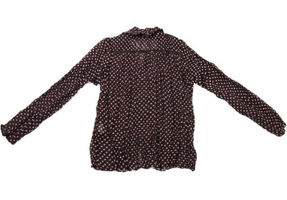 ISSEY MIYAKE FETE Wrinkle Pleat Dot China Blouse Pink Size 2