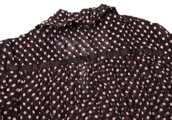 ISSEY MIYAKE FETE Wrinkle Pleat Dot China Blouse Pink Size 2