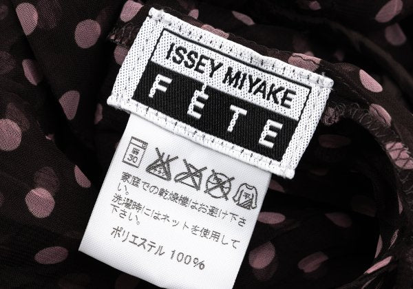 ISSEY MIYAKE FETE Wrinkle Pleat Dot China Blouse Pink Size 2
