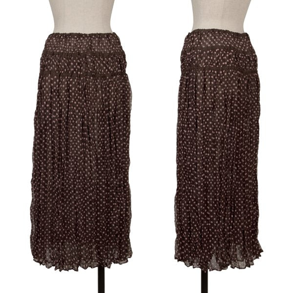 ISSEY MIYAKE FETE Wrinkle Pleats Dot Print Skirt Size 2