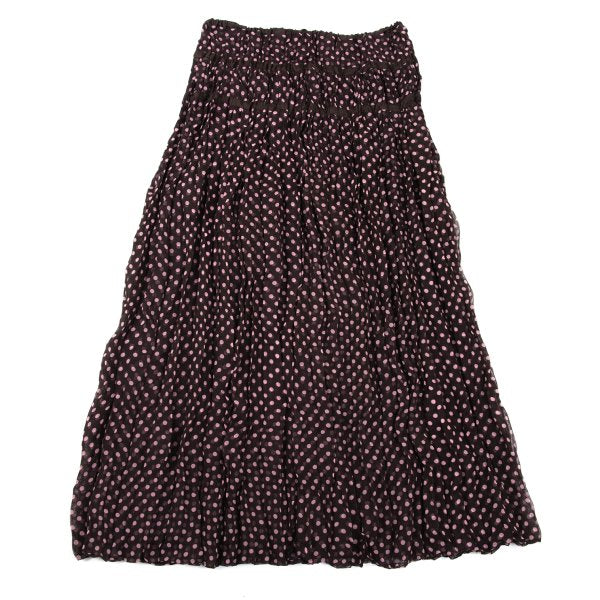 ISSEY MIYAKE FETE Wrinkle Pleats Dot Print Skirt Size 2