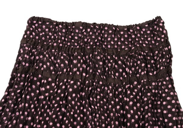 ISSEY MIYAKE FETE Wrinkle Pleats Dot Print Skirt Size 2
