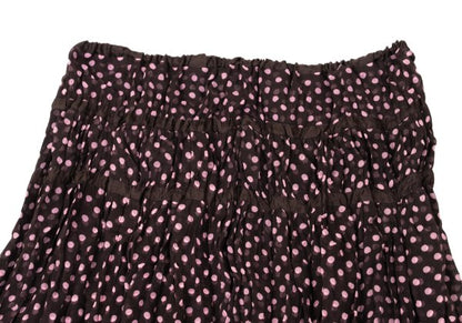 ISSEY MIYAKE FETE Wrinkle Pleats Dot Print Skirt Size 2