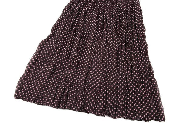 ISSEY MIYAKE FETE Wrinkle Pleats Dot Print Skirt Size 2