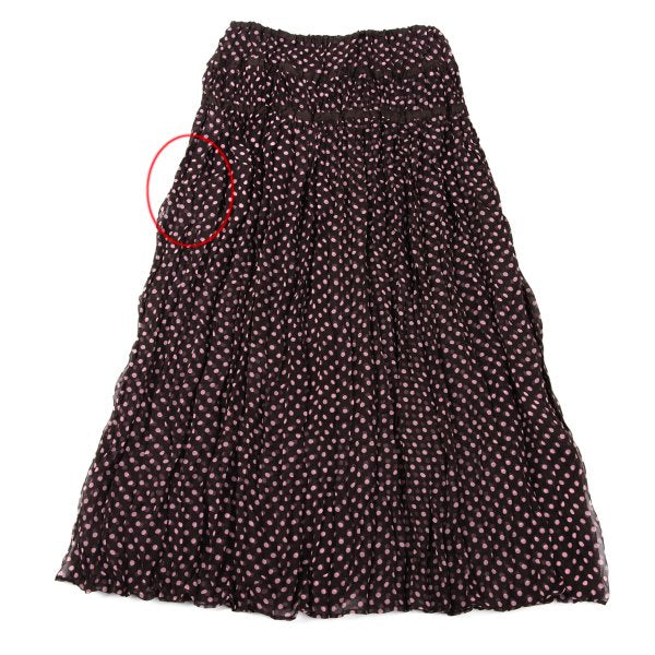 ISSEY MIYAKE FETE Wrinkle Pleats Dot Print Skirt Size 2
