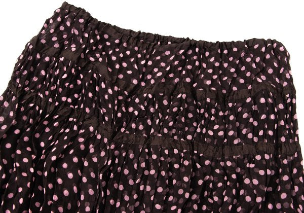 ISSEY MIYAKE FETE Wrinkle Pleats Dot Print Skirt Size 2