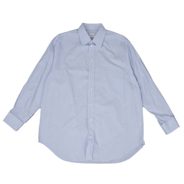 ARMANI COLLEZIONI Cotton Pin Check Long Shirt Blue Size 42
