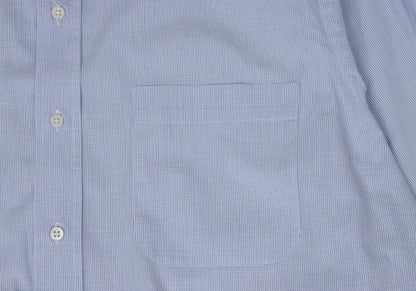 ARMANI COLLEZIONI Cotton Pin Check Long Shirt Blue Size 42