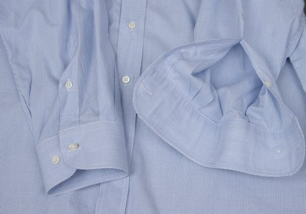 ARMANI COLLEZIONI Cotton Pin Check Long Shirt Blue Size 42