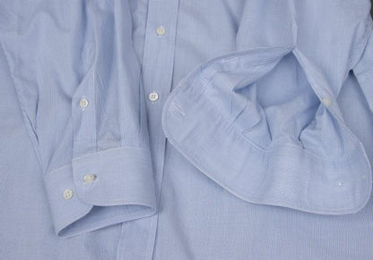 ARMANI COLLEZIONI Cotton Pin Check Long Shirt Blue Size 42