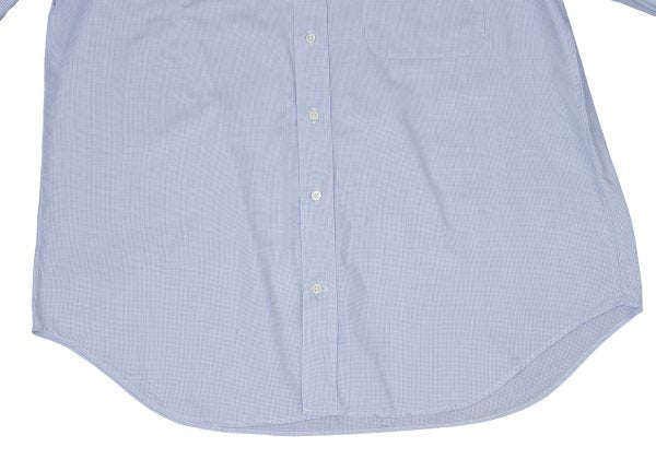 ARMANI COLLEZIONI Cotton Pin Check Long Shirt Blue Size 42