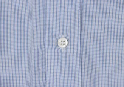 ARMANI COLLEZIONI Cotton Pin Check Long Shirt Blue Size 42