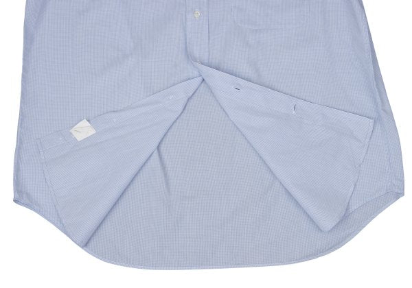ARMANI COLLEZIONI Cotton Pin Check Long Shirt Blue Size 42