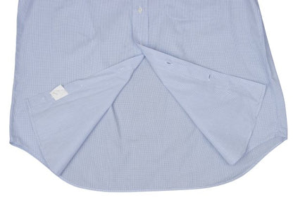 ARMANI COLLEZIONI Cotton Pin Check Long Shirt Blue Size 42