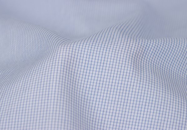 ARMANI COLLEZIONI Cotton Pin Check Long Shirt Blue Size 42