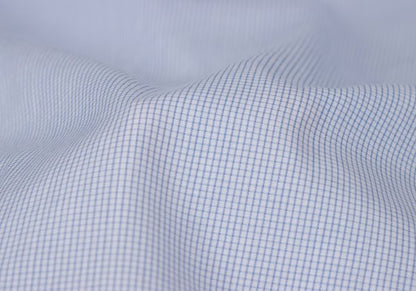 ARMANI COLLEZIONI Cotton Pin Check Long Shirt Blue Size 42