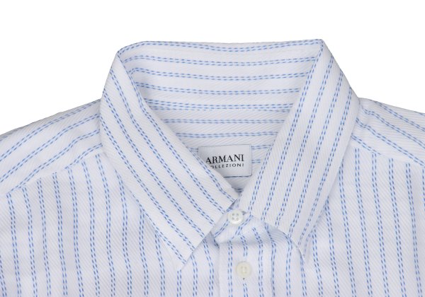 ARMANI COLLEZIONI Stitch Stripe Woven Shirt White Size 42