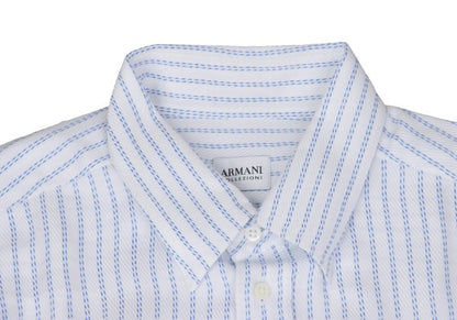 ARMANI COLLEZIONI Stitch Stripe Woven Shirt White Size 42