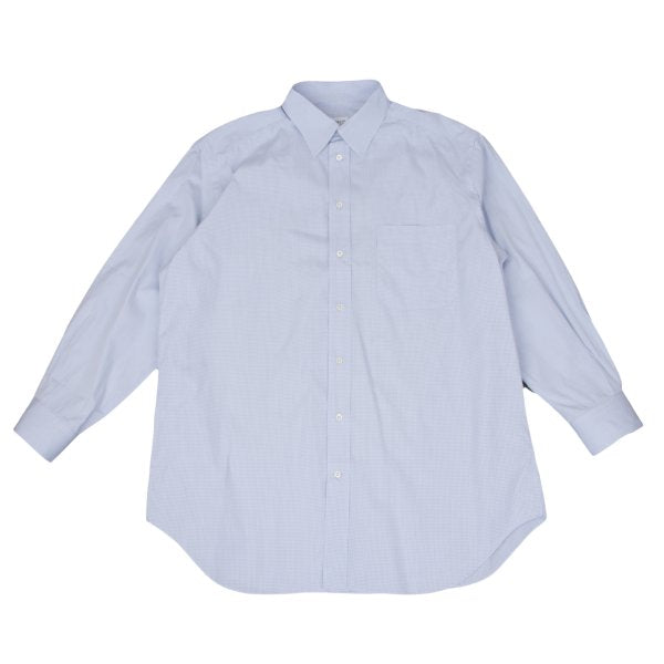 ARMANI COLLEZIONI Cotton Graph Check Shirt Blue Size 42