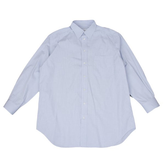 ARMANI COLLEZIONI Cotton Graph Check Shirt Blue Size 42