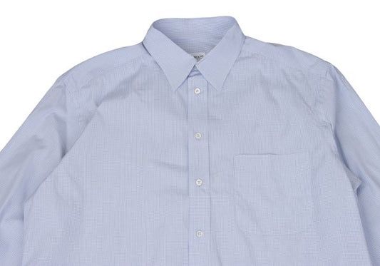 ARMANI COLLEZIONI Cotton Graph Check Shirt Blue Size 42