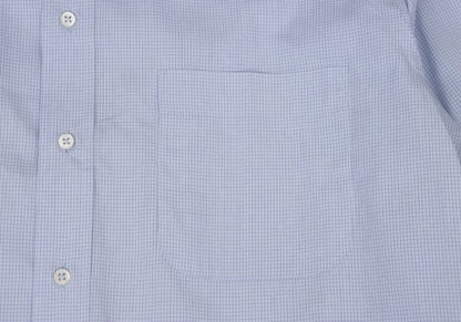 ARMANI COLLEZIONI Cotton Graph Check Shirt Blue Size 42