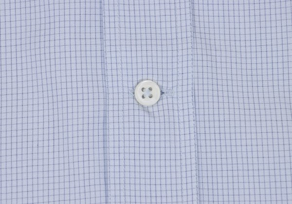 ARMANI COLLEZIONI Cotton Graph Check Shirt Blue Size 42