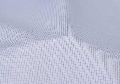 ARMANI COLLEZIONI Cotton Graph Check Shirt Blue Size 42