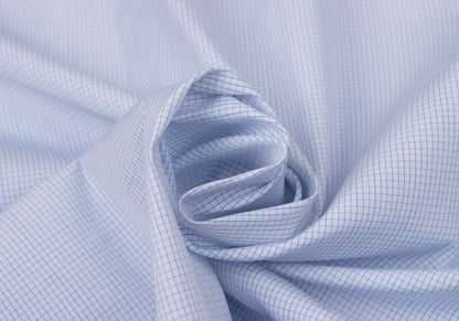 ARMANI COLLEZIONI Cotton Graph Check Shirt Blue Size 42