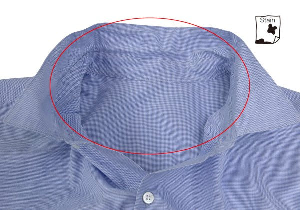 Papas Blue Puppytooth Cotton Shirt Size L